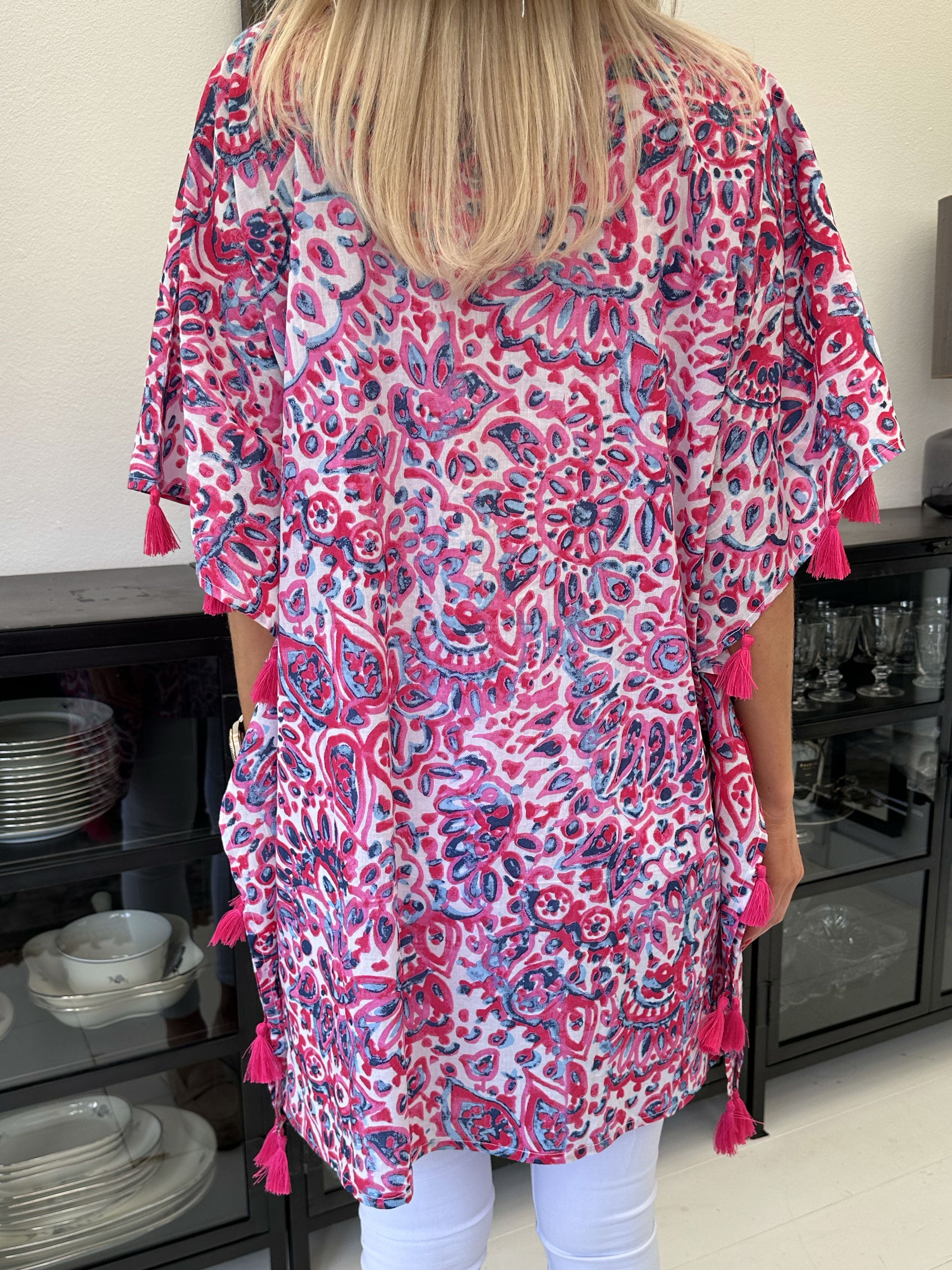 Kirstine - Smuk mønstret tunika kjole i bomuld